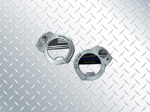 Blue Line Handcuff Bottle Opener w/Punisher